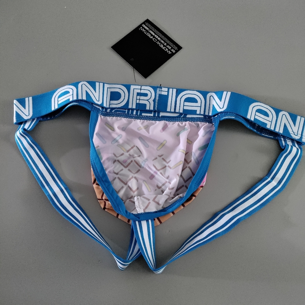 Andrew Christian jock ice cream pink rainbow SML NWT - Picture 3 of 7